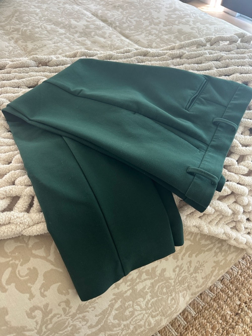 Ann Taylor Green Pants with Tailored Waistband